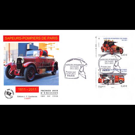 FDC - Sapeurs pompiers de Paris (1 sur 5), oblit 16/9/2011 Paris