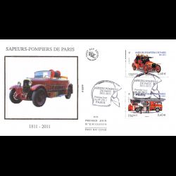 FDC soie - Sapeurs pompiers de Paris (1 sur 5), oblit 16/9/2011 Paris