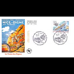 FDC - Centenaire chemins de fer de Provence, oblit 24/6/2011 Digne les Bains