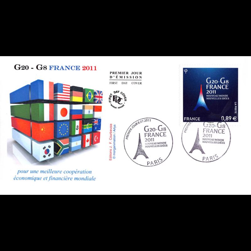 FDC - G20 - G8 France 2011, oblit 8/7/2011 Paris