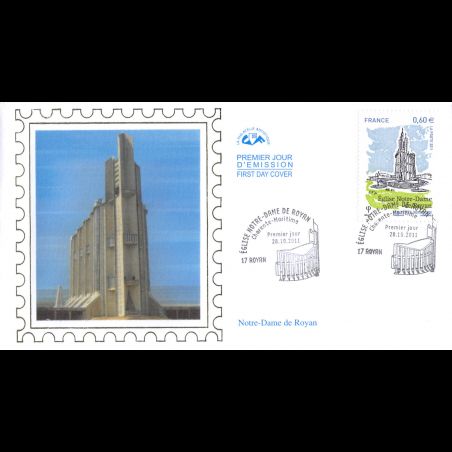CEF soie - Eglise Notre-Dame de Royan, oblit 28/10/2011