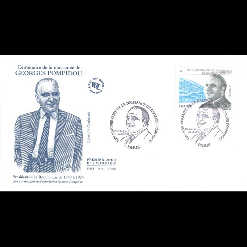 FDC - Georges Pompidou, oblit 22/6/2011 Paris