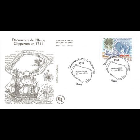 FDC - Découverte île de Clipperton, oblit 21/10/2011 Paris