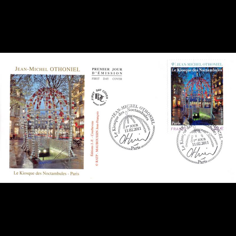 FDC - J-M Othoniel, Kiosque des noctambules, oblit 11/2/2011 Paris
