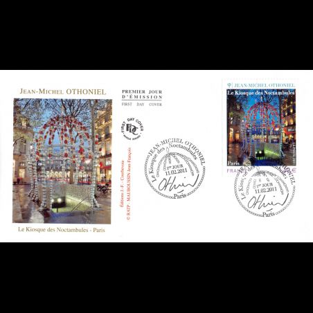 FDC - J-M Othoniel, Kiosque des noctambules, oblit 11/2/2011 Paris