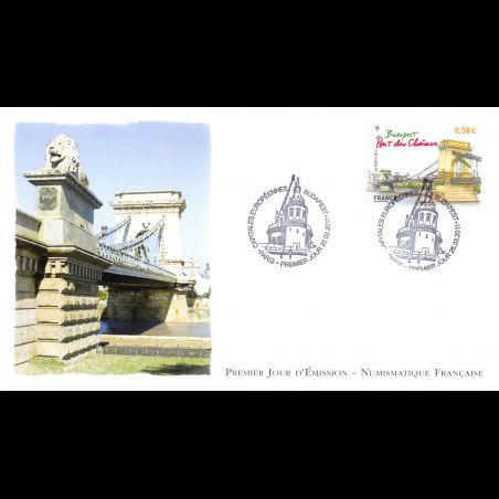 FDC LNF - Budapest, Pont des chaînes, oblit 25/3/2011 Paris
