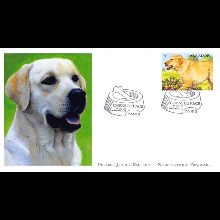 FDC LNF - Chiens de race, Labrador, oblit 28/4/2011 Paris