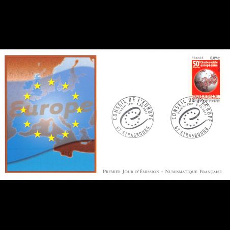 FDC LNF - 50e anniversaire charte sociale européenne, oblit 9/9/2011 Strasbourg