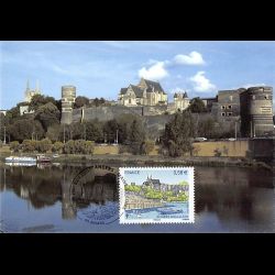 CM - Angers (Maine et Loire). Remparts, cathédrale Saint Maurice