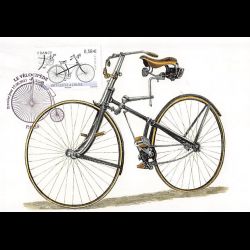 CM - Le vélocipède. Bicyclette à chaîne.