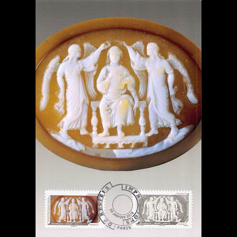 CM - Camée en sardonyx, Italie, XII° s. (Musée du Louvre).