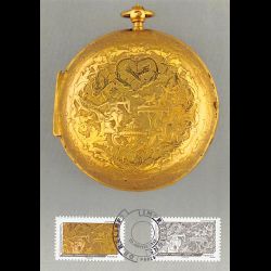 CM - Montre française en laiton, XVIII° siècle.
