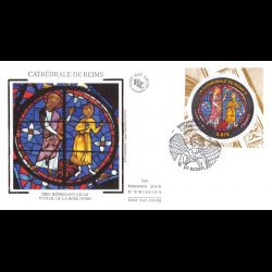 FDC soie - 800e anniversaire Cathédrale de Reims (4550), oblit 6/5/2011 Reims