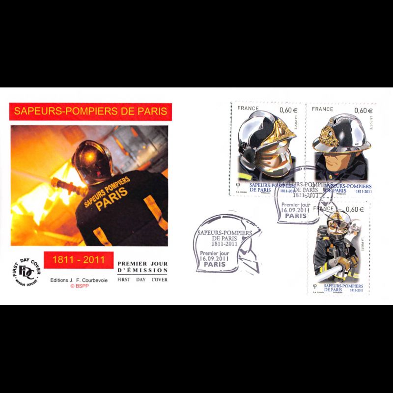 FDC - Sapeurs pompiers de Paris (2 sur 5), oblit 16/9/2011 Paris