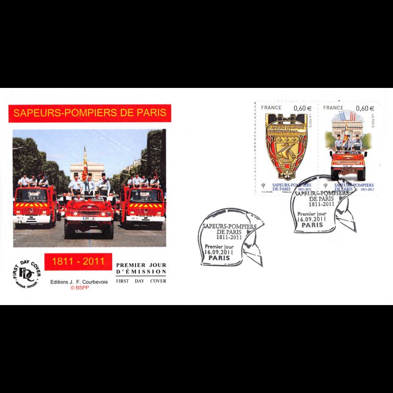 FDC - Sapeurs pompiers de Paris (3 sur 5), oblit 16/9/2011 Paris