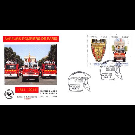 FDC - Sapeurs pompiers de Paris (3 sur 5), oblit 16/9/2011 Paris