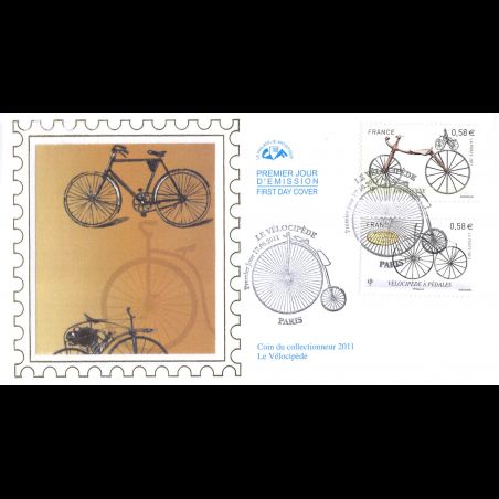 CEF soie - Le vélocipède (série de 3 env), oblit 17/6/2011 Paris