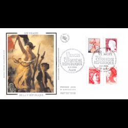 FDC soie - Les visages de...