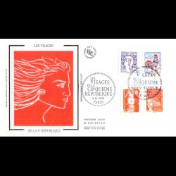 FDC soie - Les visages de...