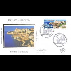 FDC soie - France Vietnam -...