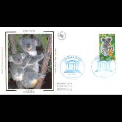 FDC soie - Unesco, le koala...
