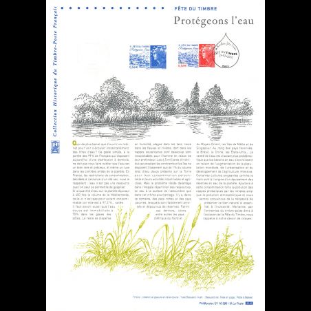 Document officiel 2010 - Fête du timbre 2010. Protégeons l'eau