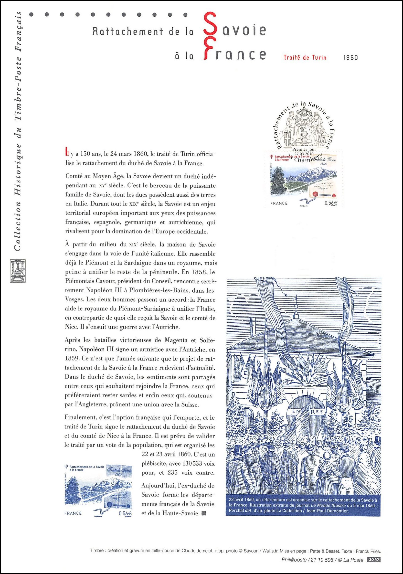 Document officiel 2010 - Rattachement de la savoie à la France