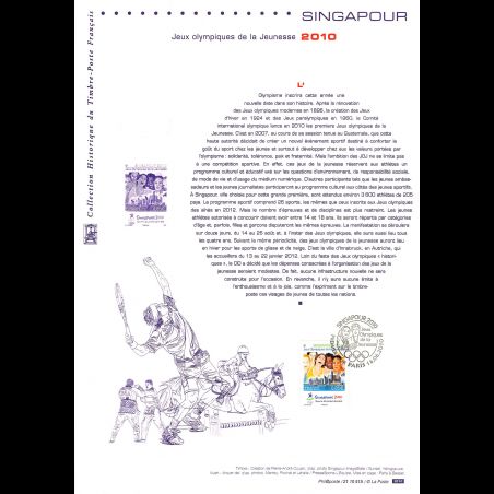 Document officiel 2010 - Singapour. Jeux olympiques de la jeunesse 2010