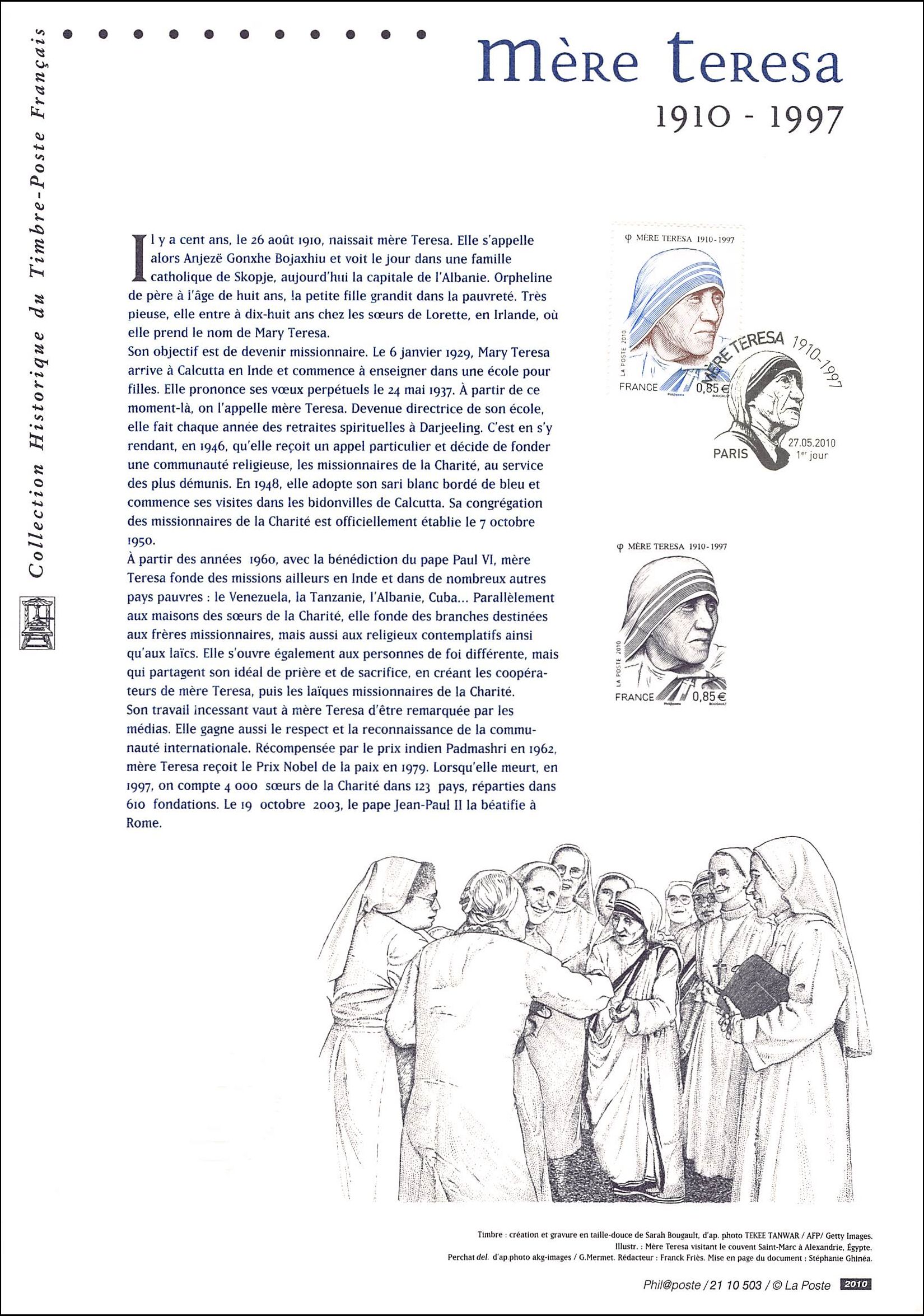 Document officiel 2010 - Mère Teresa