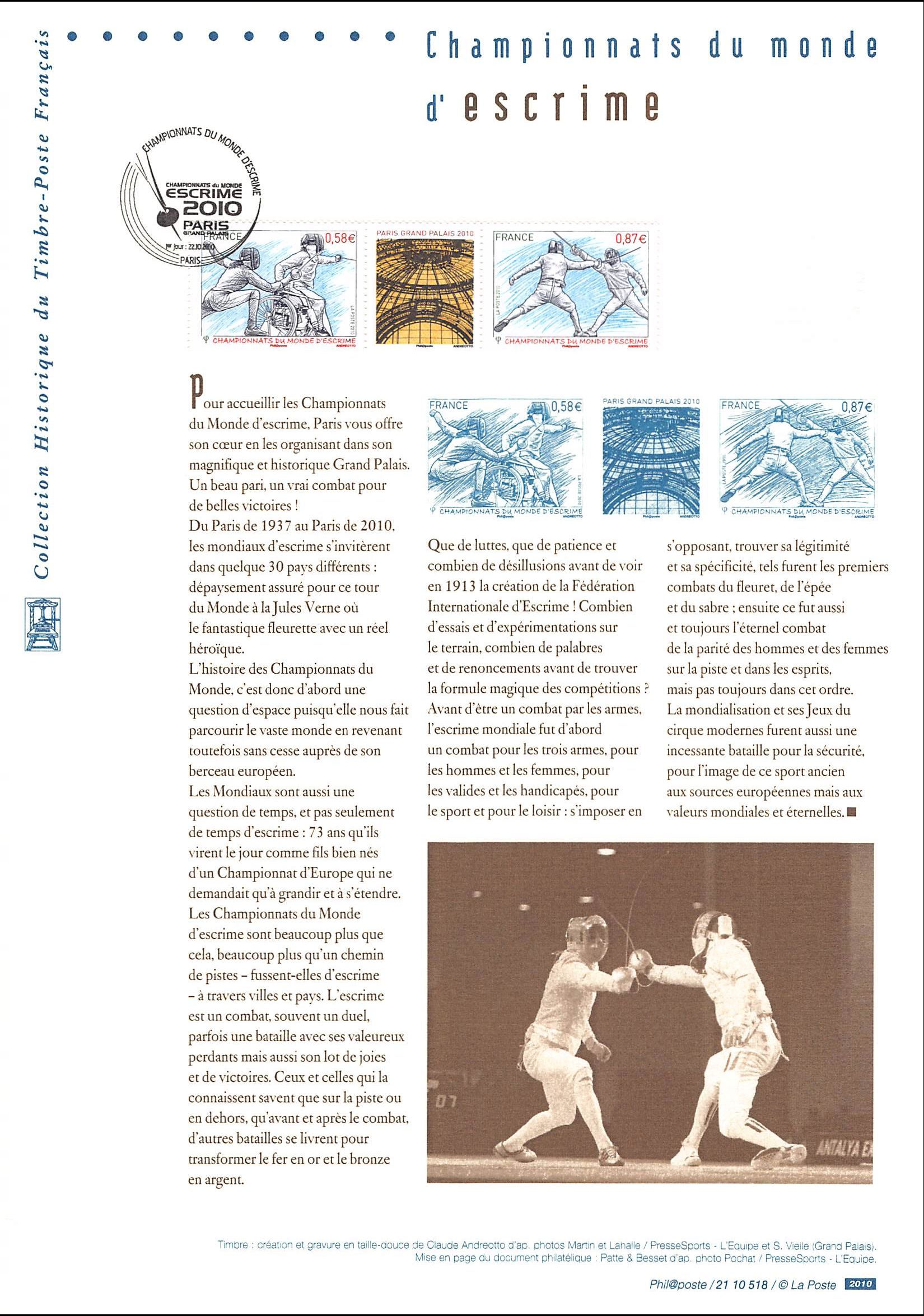 Document officiel 2010 - Championnats du monde d'escrime 2010