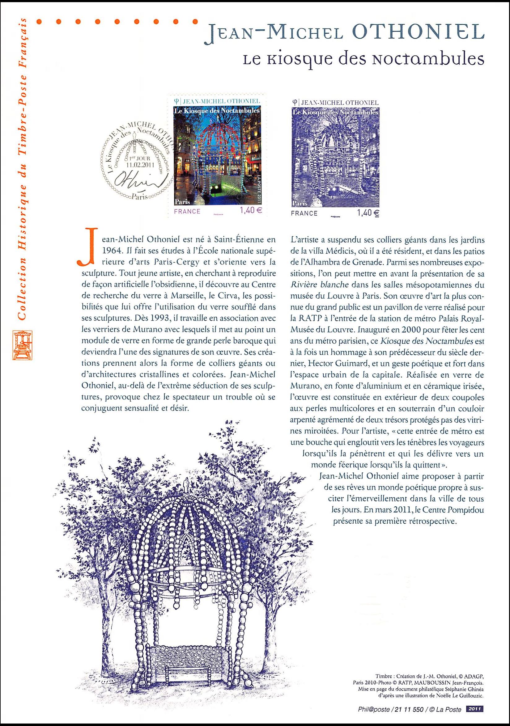 Document officiel 2011 - Jean-Michel Othoniel - Le kiosque des noctambules