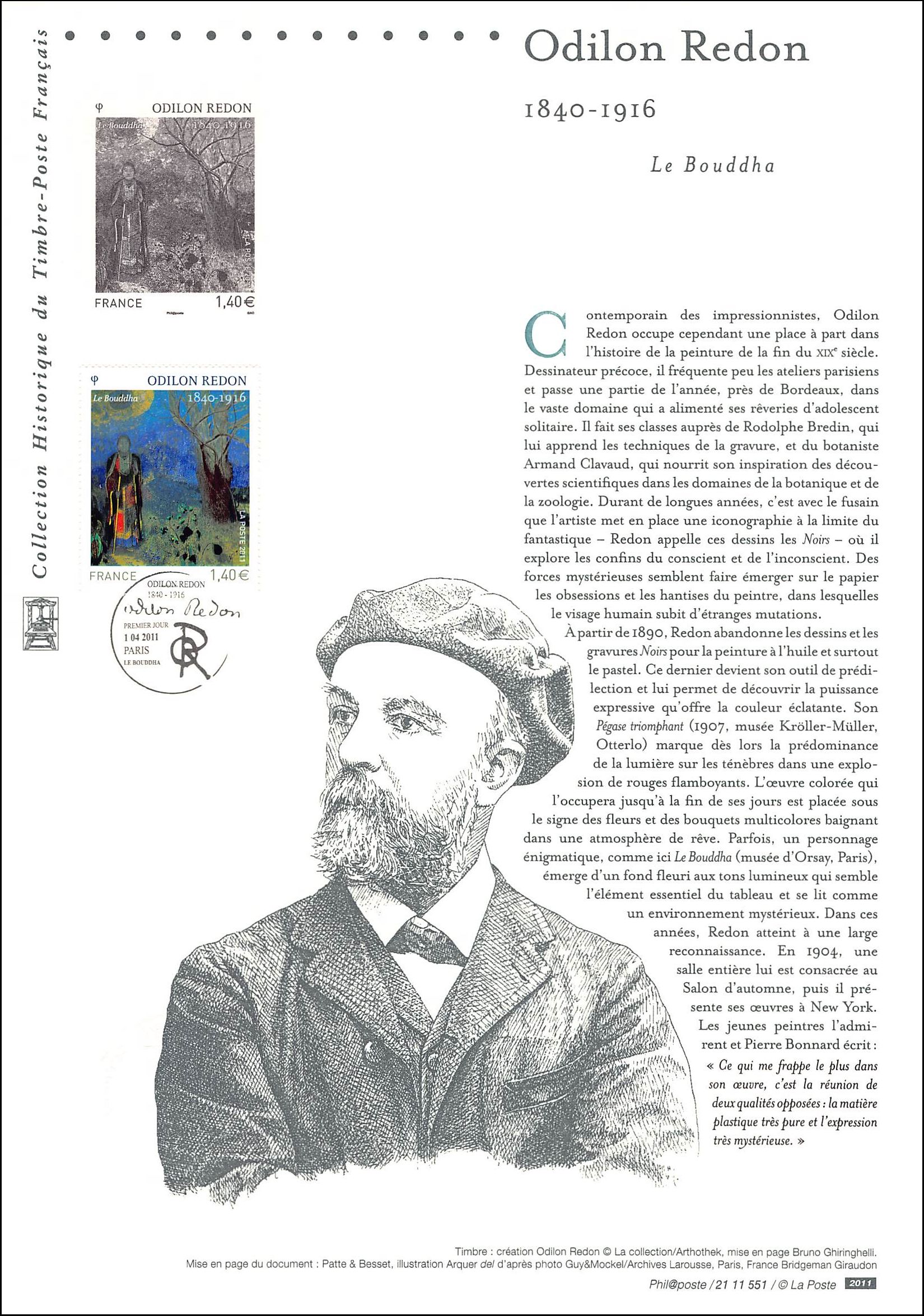 Document officiel 2011 - Tableau Odilon Redon - Le Bouddha