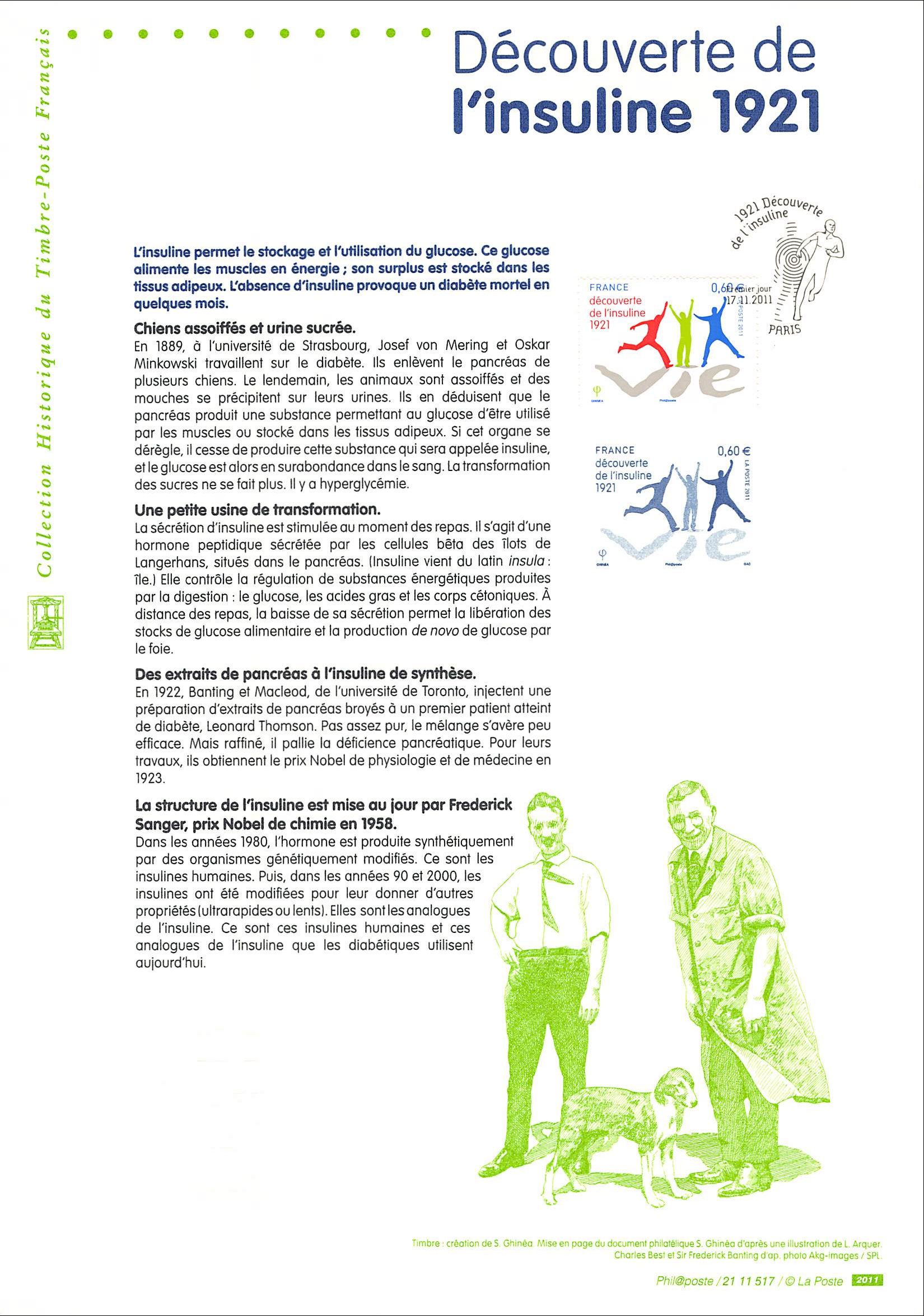 Document officiel 2011 - Découverte de l'insuline 1921