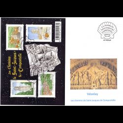 FDC GF FFAP - Bloc chemins de compostelle, oblit Paris 30/3/12