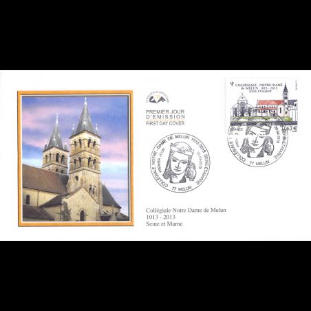 CEF - Melun, la collégiale Notre-Dame, oblit 20/4/13 Melun