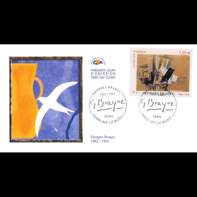 CEF Tableau Braque, le guéridon 1913, oblit 27/9/2013 Paris