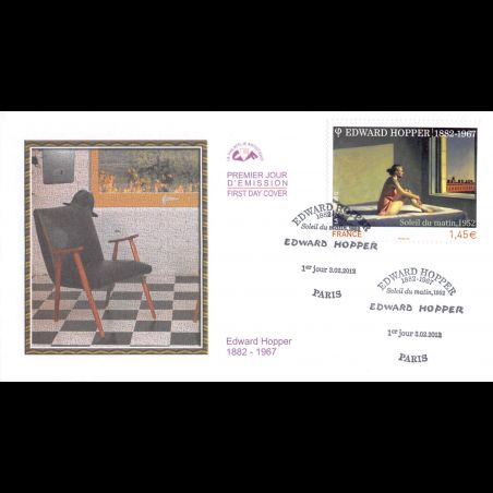 CEF - Tableau Edward Hopper, Soleil le matin, oblit 3/2/2012 Paris