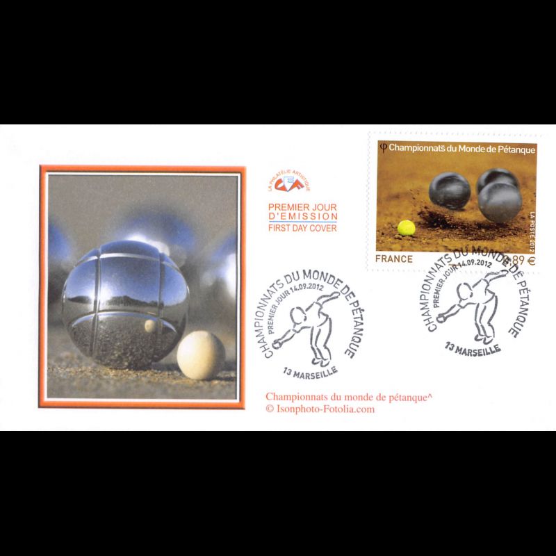 CEF - Championnats du monde de pétanque, oblit 14/9/2012 Marseille