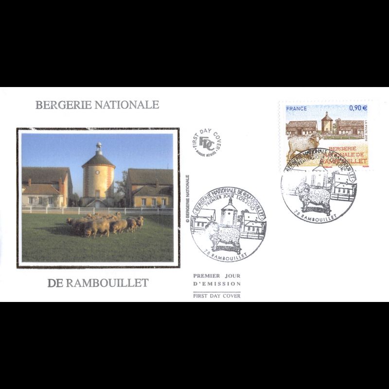 FDC soie - Bergerie nationale de Rambouillet - oblit 1/5/2010