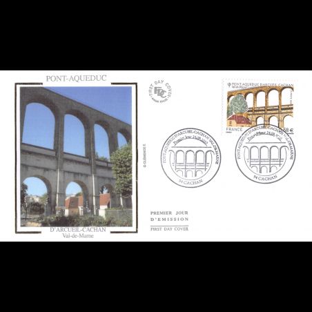 FDC soie - Pont-Aqueduc d'Arcueil-Cachan, oblit 24/9/2010 Cachan