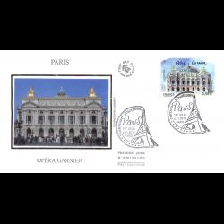 FDC soie - Capitales européennes, Paris, opéra Garnier, oblit 4/11/10 Paris