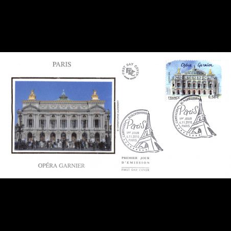 FDC soie - Capitales européennes, Paris, opéra Garnier, oblit 4/11/10 Paris