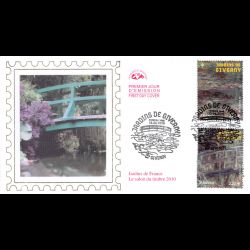 CEF soie - Jardins de Giverny, Claude Monet - oblit 12/6/2010