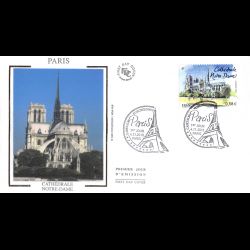 FDC soie - Capitales européennes, Paris, Cathédrale Notre-Dame, 4/11/10 Paris