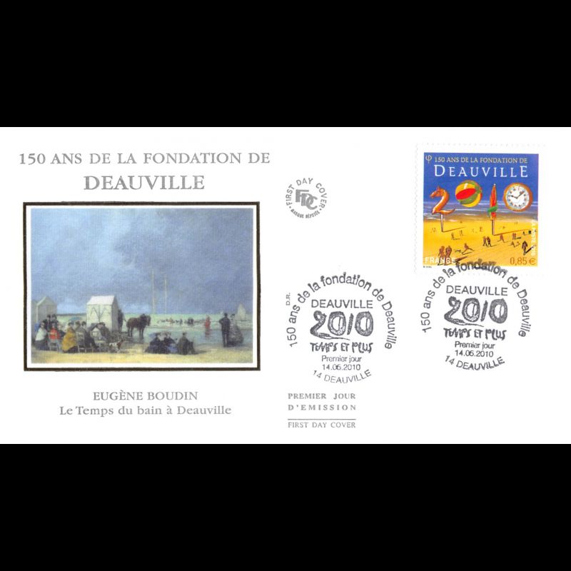 FDC soie - 150 ans de la Fondation de Deauville - oblit 14/5/2010